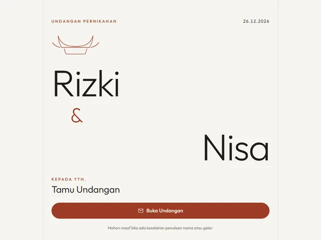 Sampul undangan bertema Saluang
